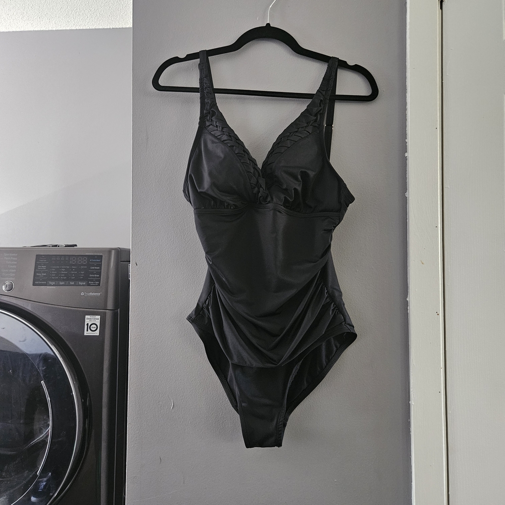 Elegant Black One Piece Swimsuit